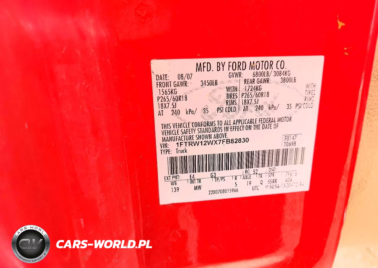 2007 Ford F150 Supercrew VIN:1FTRW12WX7FB82830 - 12