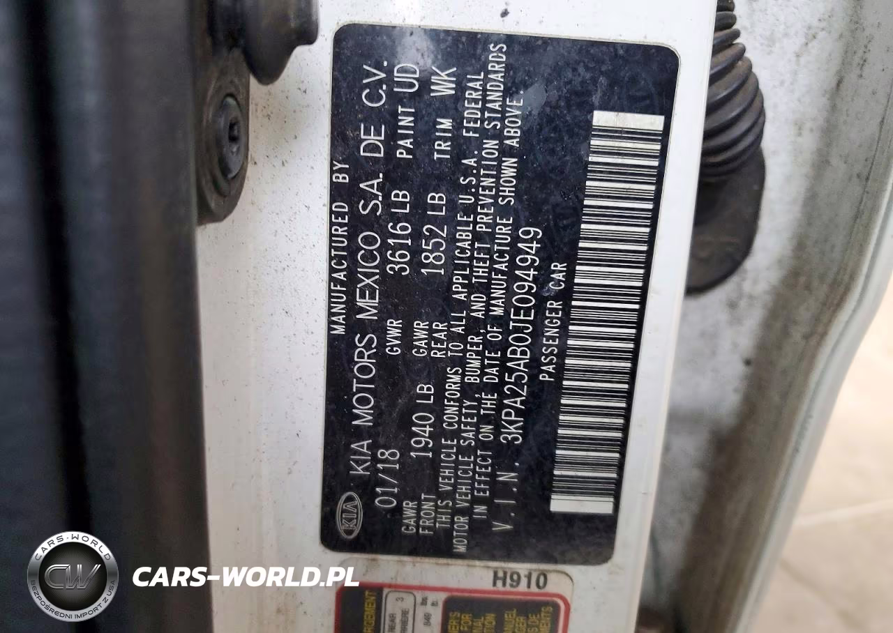 2018 Kia Rio Lx VIN:3KPA25AB0JE094949 - 12
