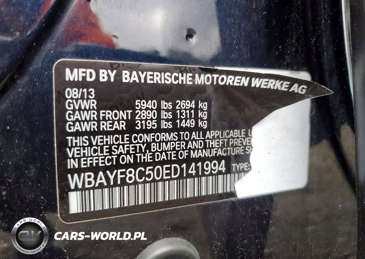 2014 BMW 750 Lxi VIN:WBAYF8C50ED141994 - 13