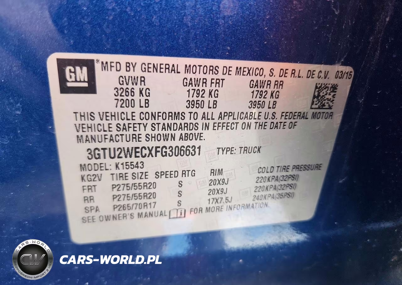 2015 GMC Sierra K1500 Denali VIN:3GTU2WECXFG306631 - 12