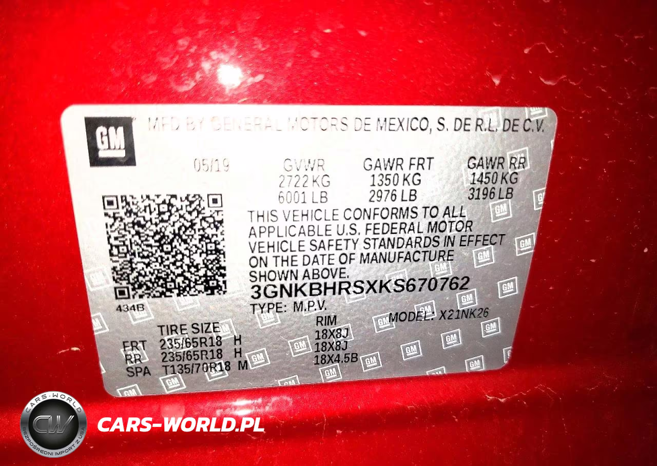 2019 Chevrolet Blazer 3Lt VIN:3GNKBHRSXKS670762 - 13