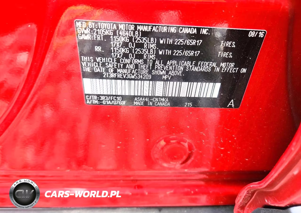 2016 Toyota Rav4 Xle VIN:2T3RFREV3GW534209 - 14