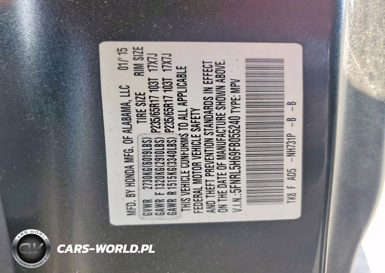 2015 Honda Odyssey Exl VIN:5FNRL5H69FB055240 - 13