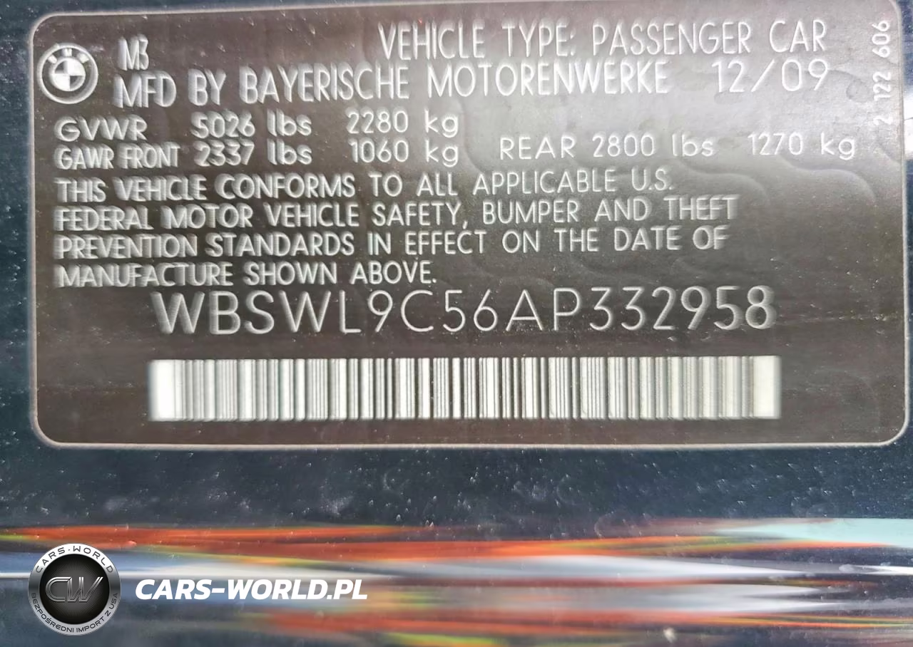 2010 BMW M3 VIN:WBSWL9C56AP332958 - 12