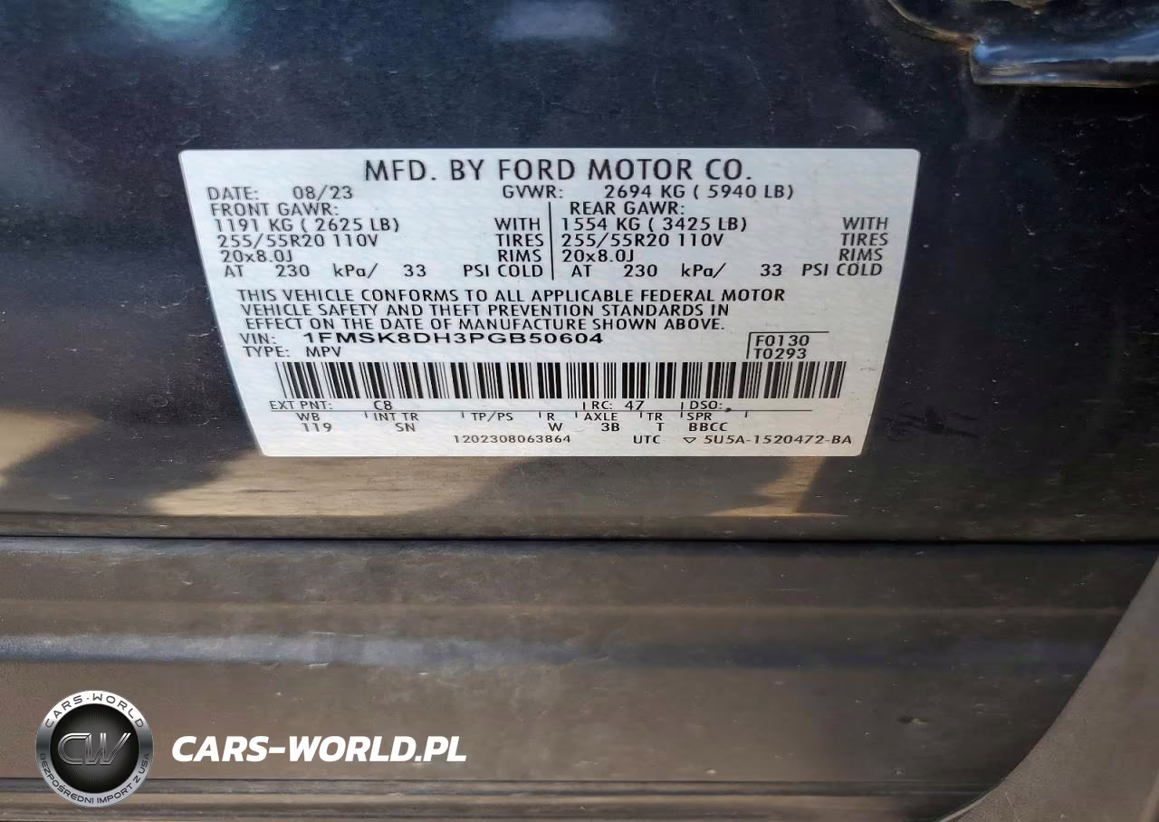 2023 Ford Explorer Xlt VIN:1FMSK8DH3PGB50604 - 13