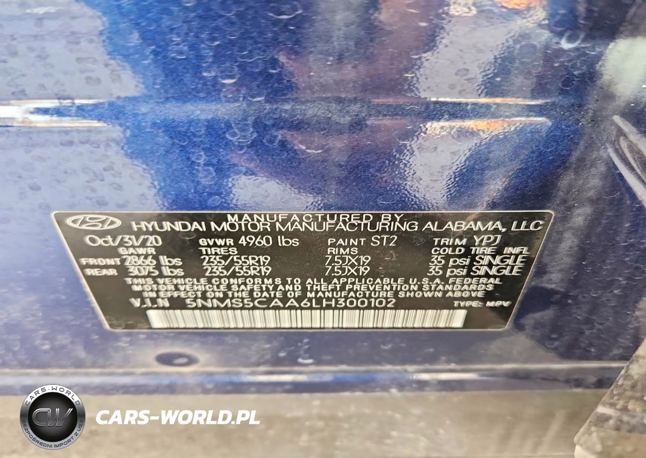 2020 Hyundai Santa Fe Limited 2.0T VIN:5NMS5CAA6LH300102 - 14