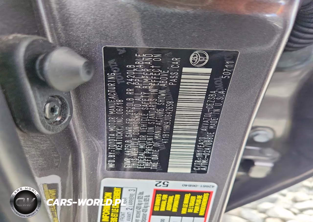 2018 Toyota Camry Se VIN:4T1B11HK9JU642658 - 12