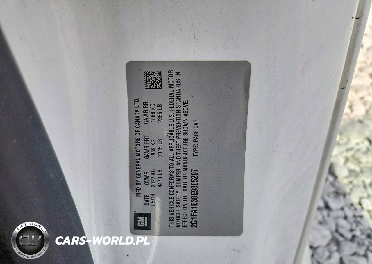 2014 Chevrolet Camaro Ls VIN:2G1FA1E38E9305297 - 12
