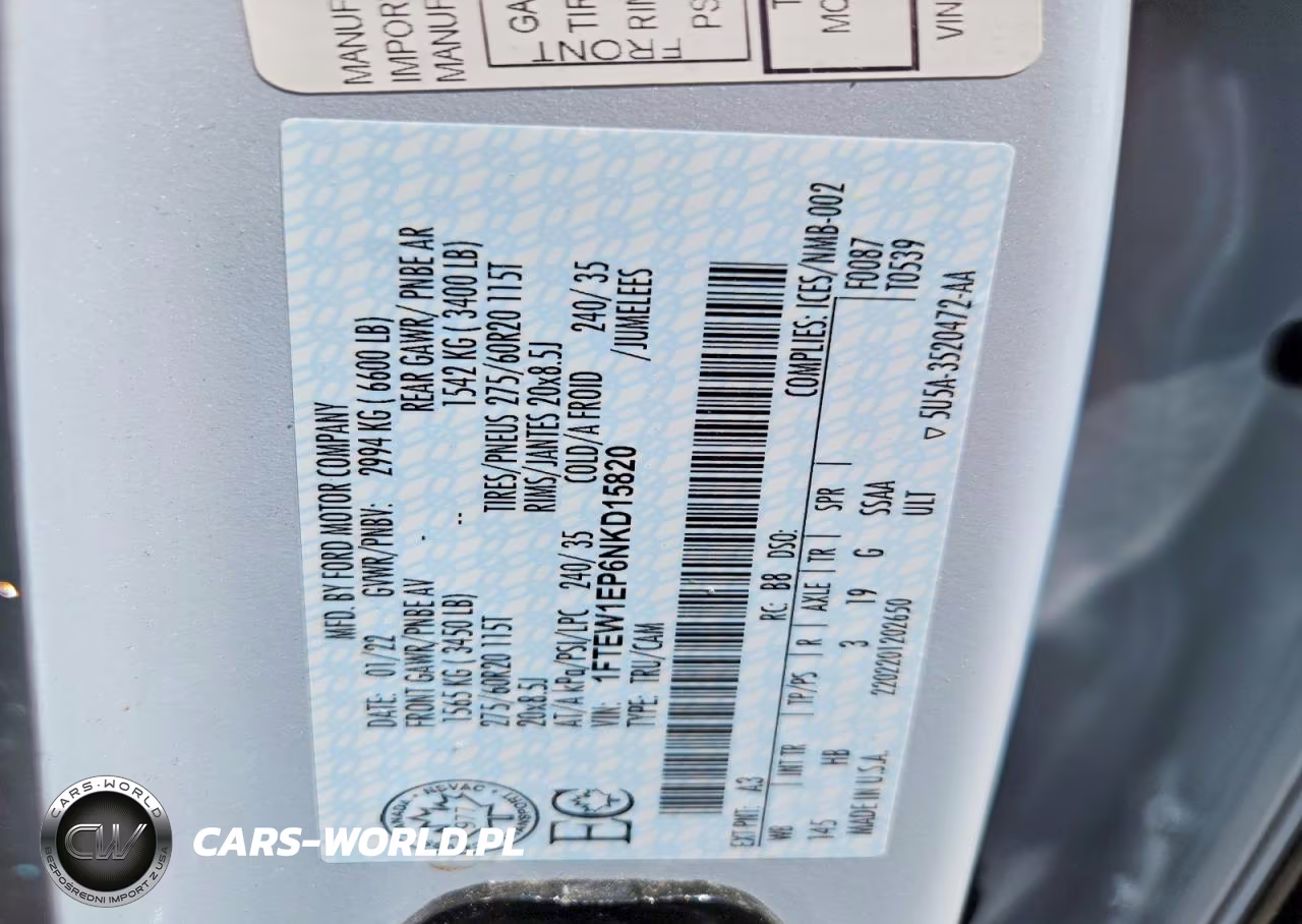 2022 Ford F150 Supercrew VIN:1FTEW1EP6NKD15820 - 12
