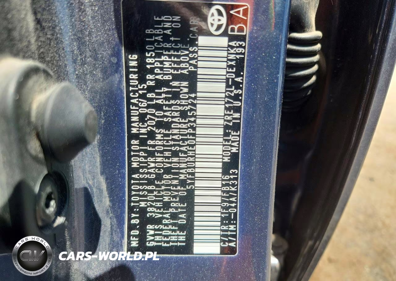 2015 Toyota Corolla Le VIN:5YFBURHE0FP345724 - 12