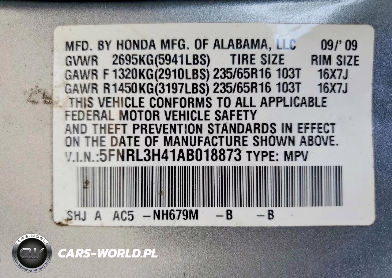 2010 Honda Odyssey Ex VIN:5FNRL3H41AB018873 - 13