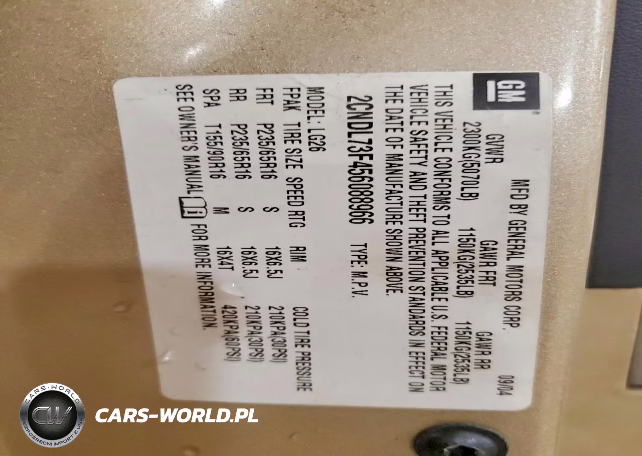 2005 Chevrolet Equinox Lt VIN:2CNDL73F456088966 - 14