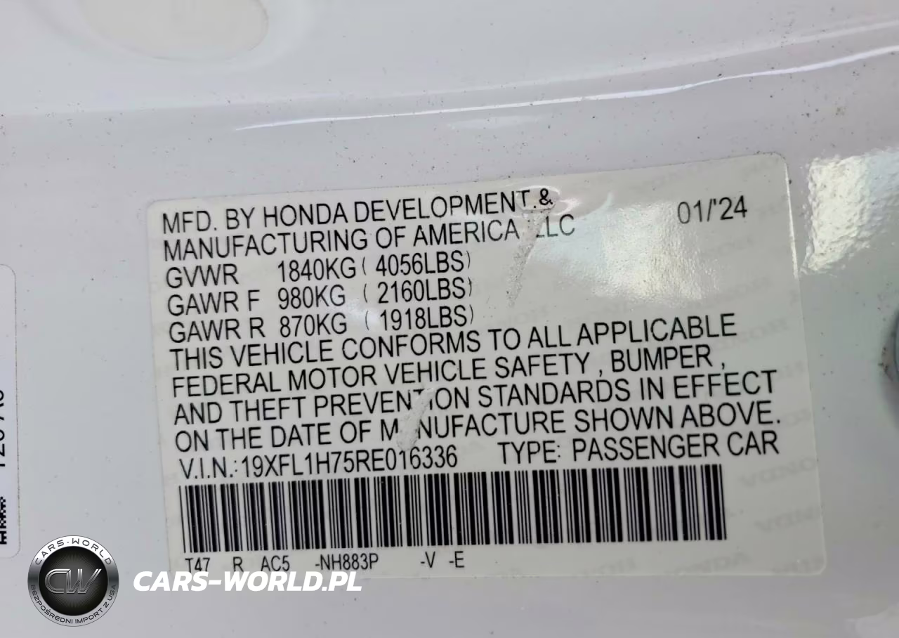 2024 Honda Civic Exl VIN:19XFL1H75RE016336 - 12