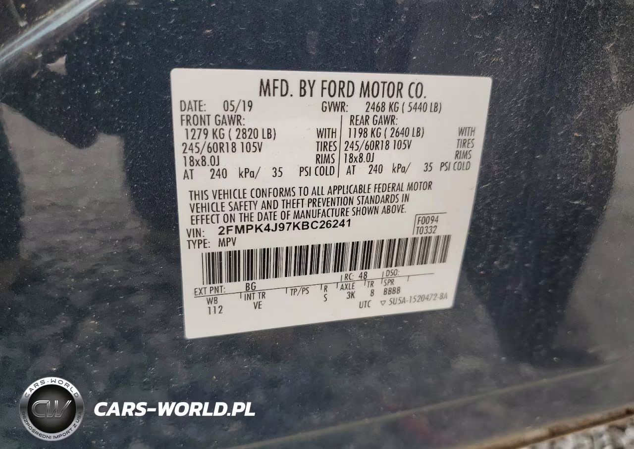2019 Ford Edge Sel VIN:2FMPK4J97KBC26241 - 13