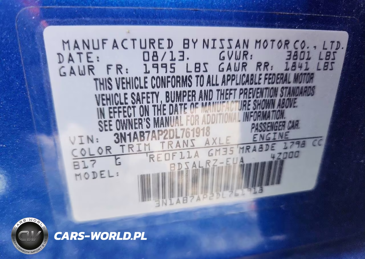 2013 Nissan Sentra Sr VIN:3N1AB7AP2DL761918 - 12