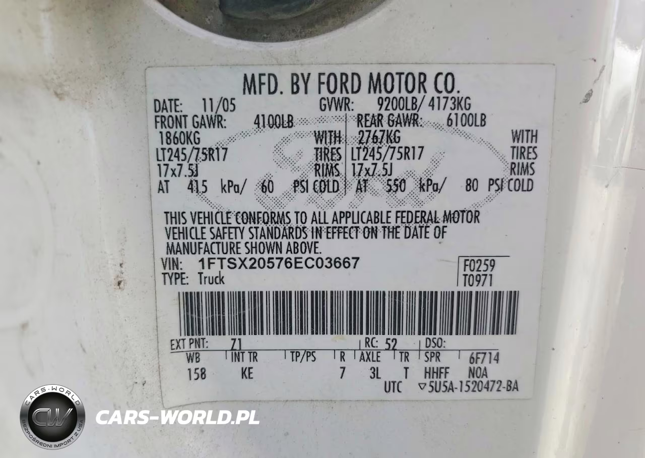 2006 Ford F250 Super Duty VIN:1FTSX20576EC03667 - 12