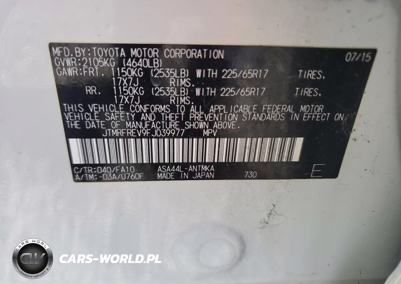 2015 Suzi-Suzuki Kingquad VIN:JTMRFREV9FJ039977 - 14