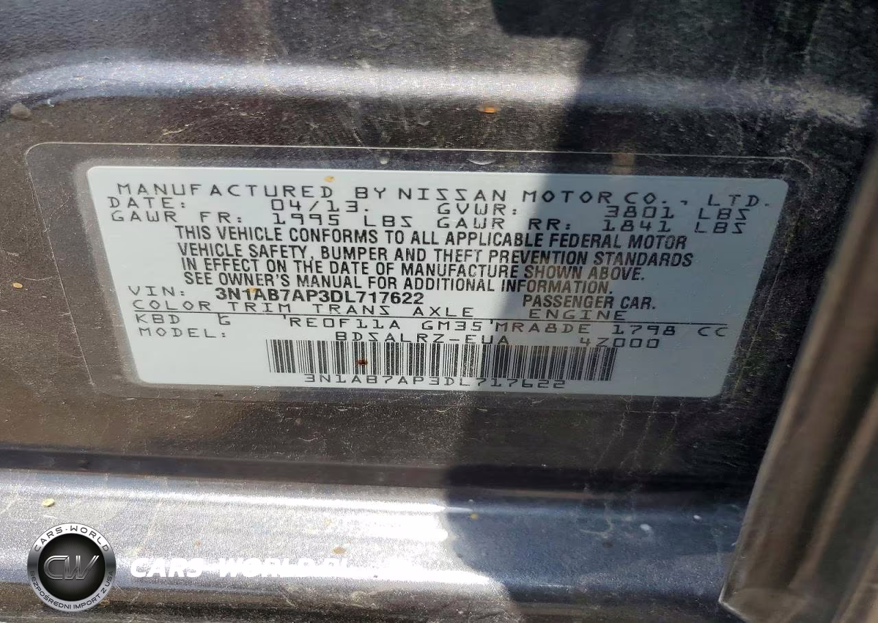 2013 Nissan Sentra S VIN:3N1AB7AP3DL717622 - 12