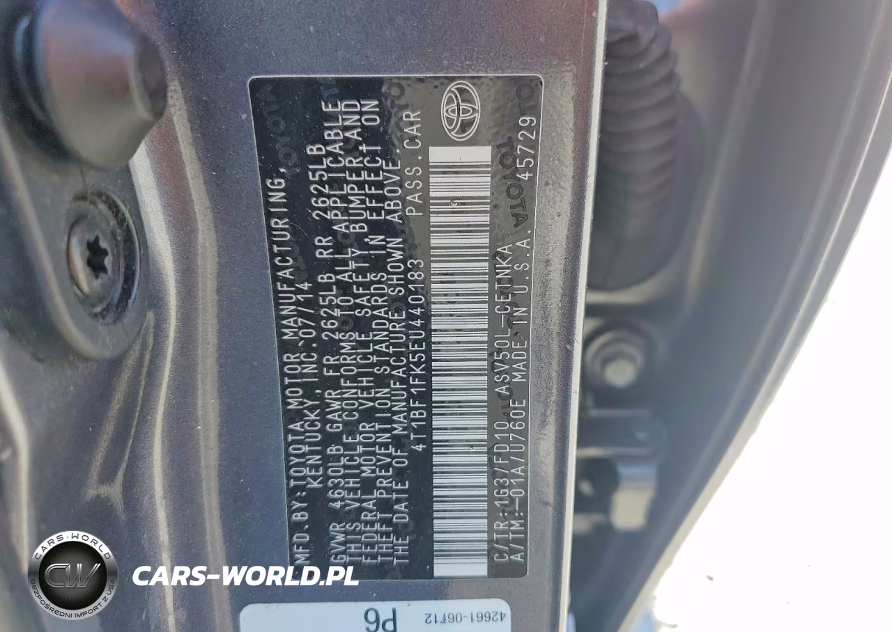 2014 Toyota Camry Le VIN:4T1BF1FK5EU440183 - 12