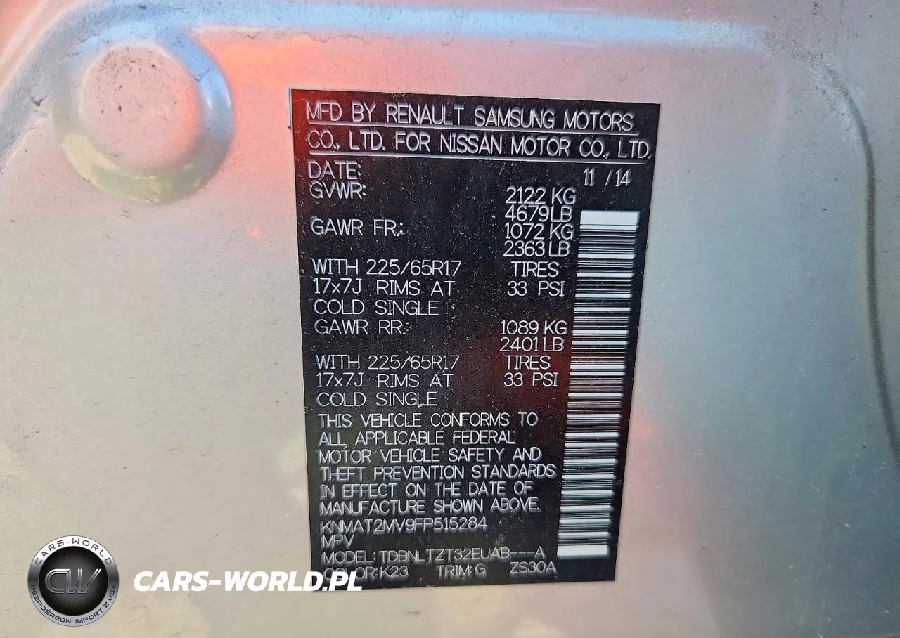 2015 Nissan Rogue Sv VIN:KNMAT2MV9FP515284 - 12