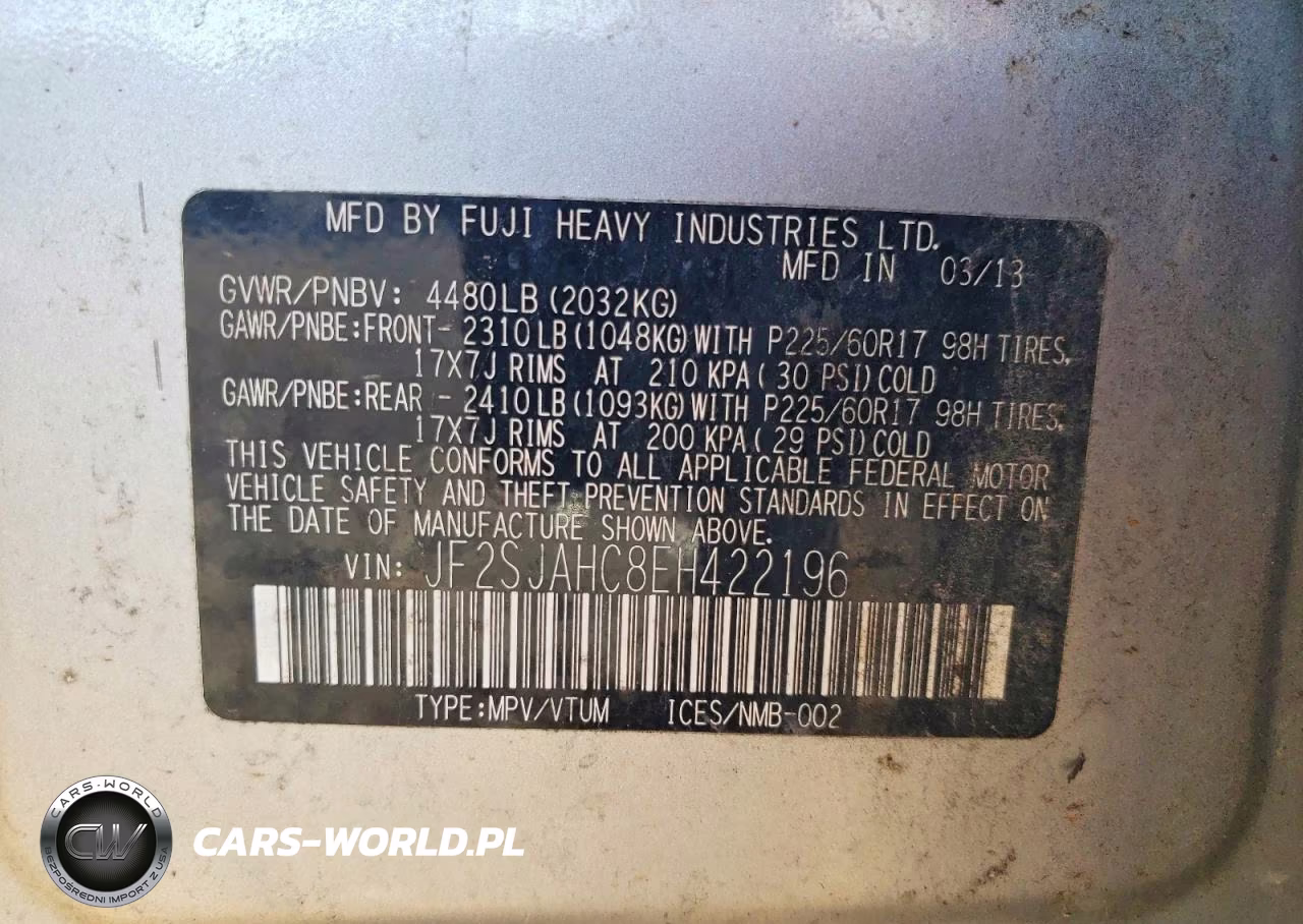 2014 Subaru Forester 2.5I Limited VIN:JF2SJAHC8EH422196 - 13