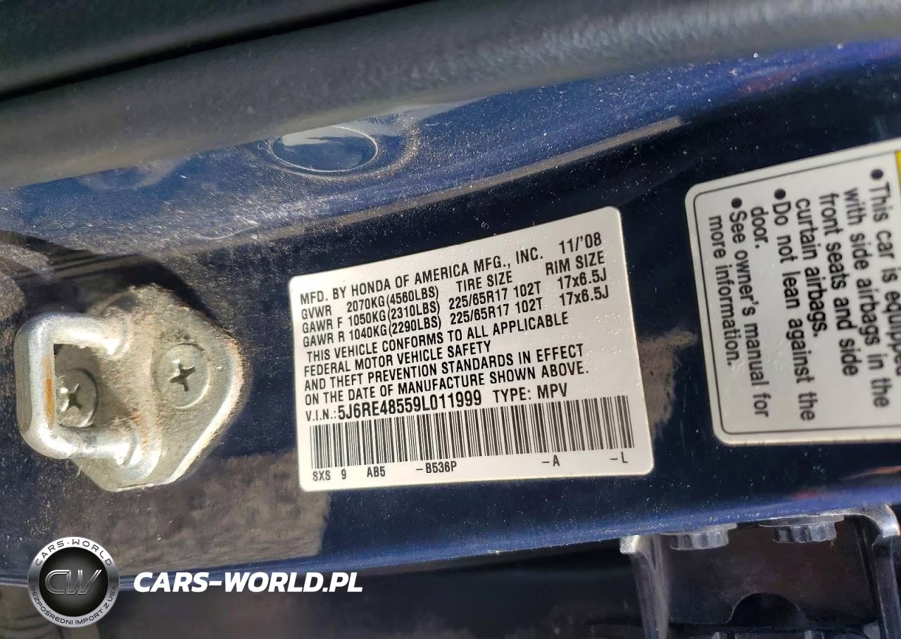 2009 Honda Cr-V Ex VIN:5J6RE48559L011999 - 13