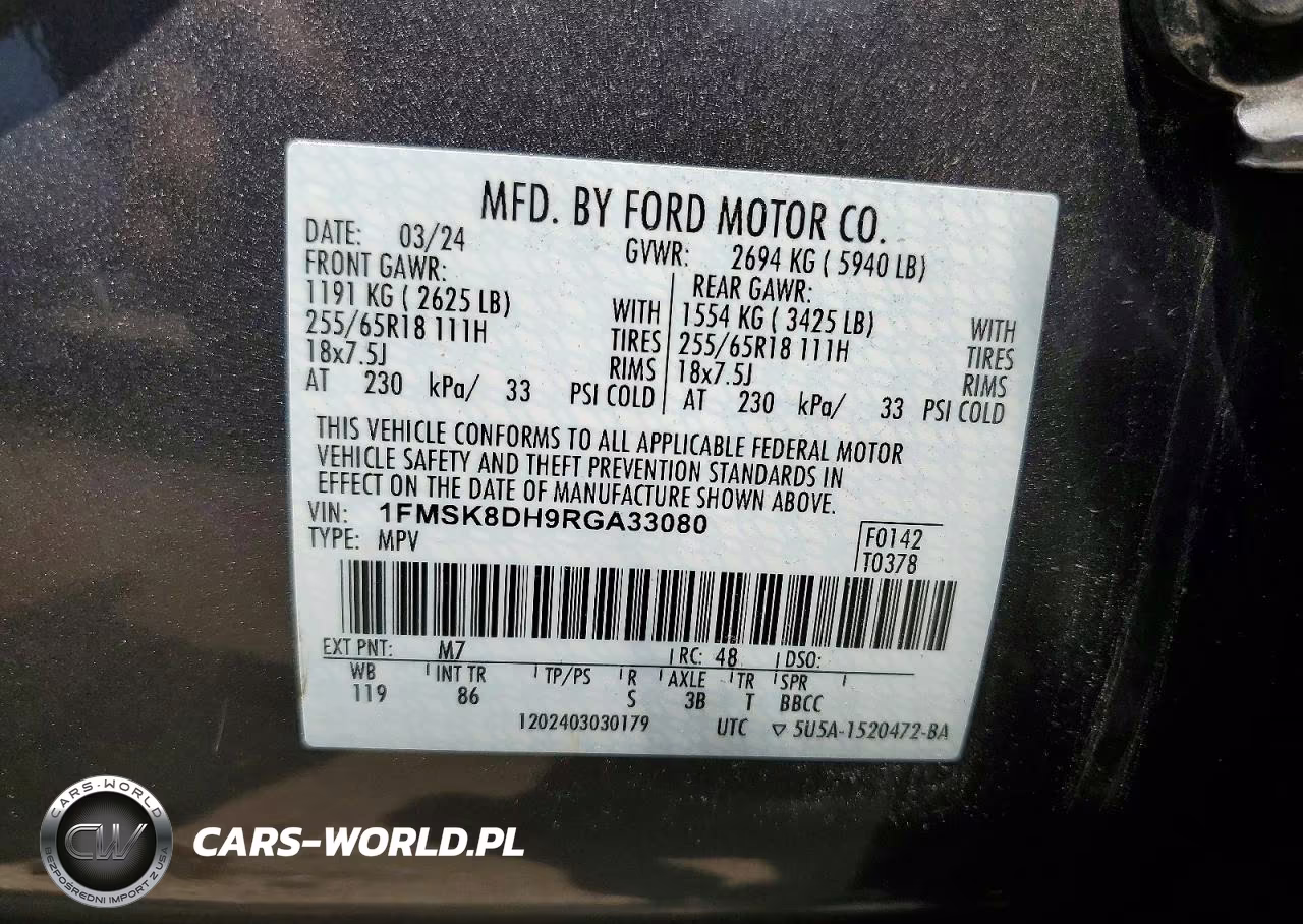 2024 Ford Explorer Xlt VIN:1FMSK8DH9RGA33080 - 13