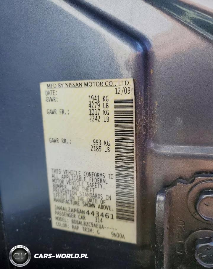 2010 Nissan Altima 2.5 VIN:1N4AL2AP6AN443461 - 12