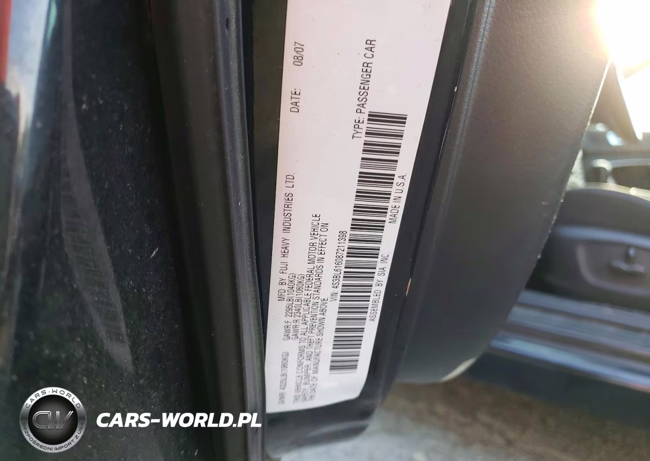 2008 Subaru Legacy 2.5I VIN:4S3BL616087211398 - 12