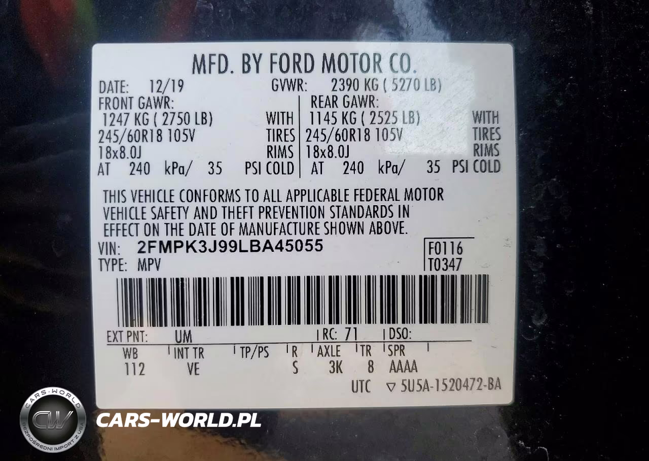 2020 Ford Edge Sel VIN:2FMPK3J99LBA45055 - 13