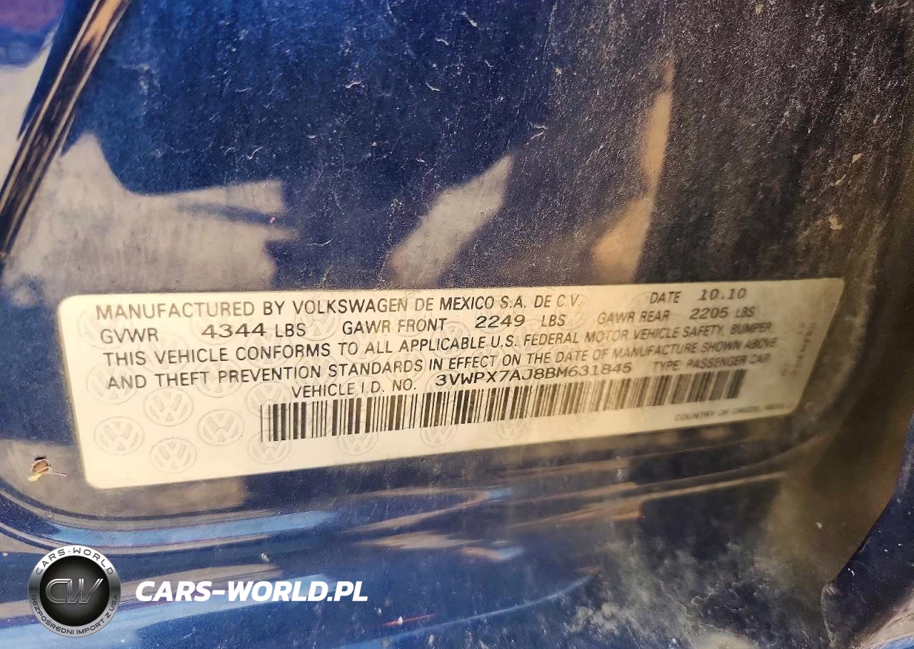 2011 Volkswagen Jetta S VIN:3VWPX7AJ8BM631845 - 12