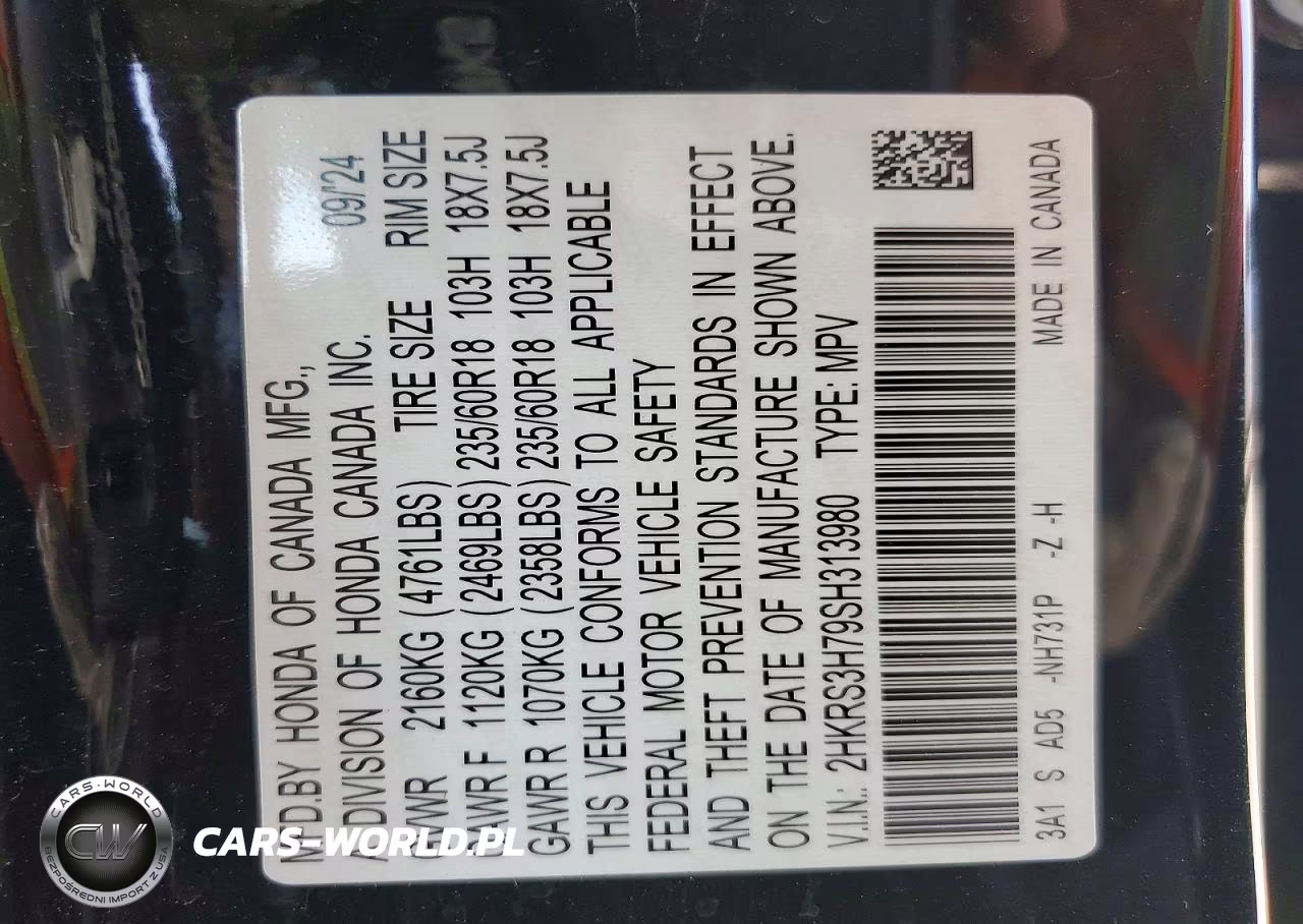 2025 Honda Cr-V Ex-L 2Wd VIN:2HKRS3H79SH313980 - 13