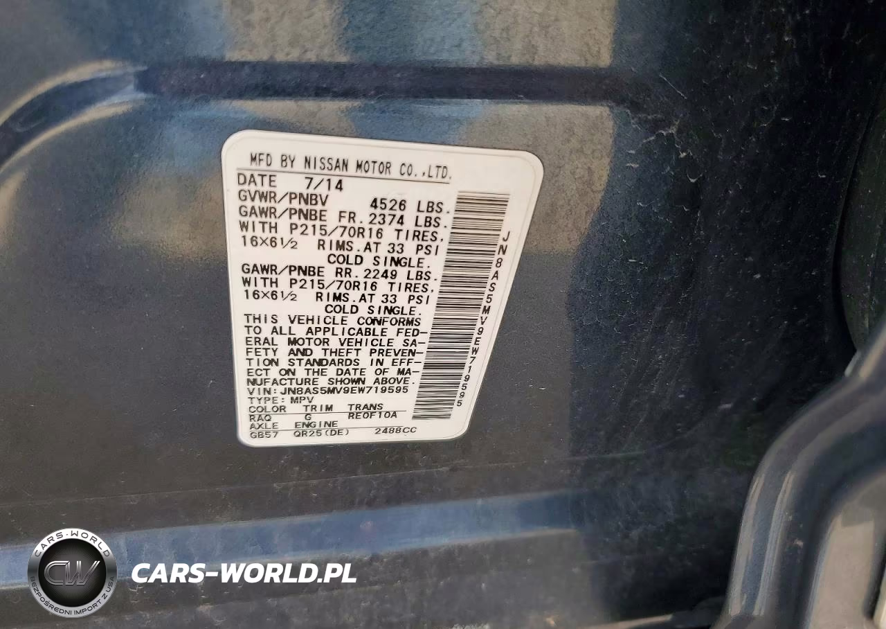 2014 Nissan Rogue Select S VIN:JN8AS5MV9EW719595 - 13