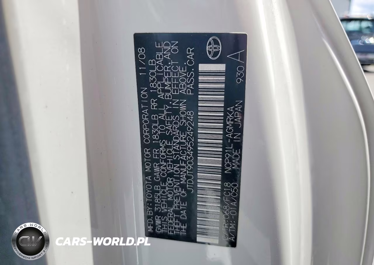2009 Toyota Yaris Base VIN:JTDJT903495249248 - 12