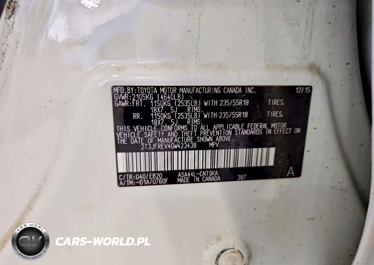 2016 Toyota Rav4 Se VIN:2T3JFREV4GW423438 - 12