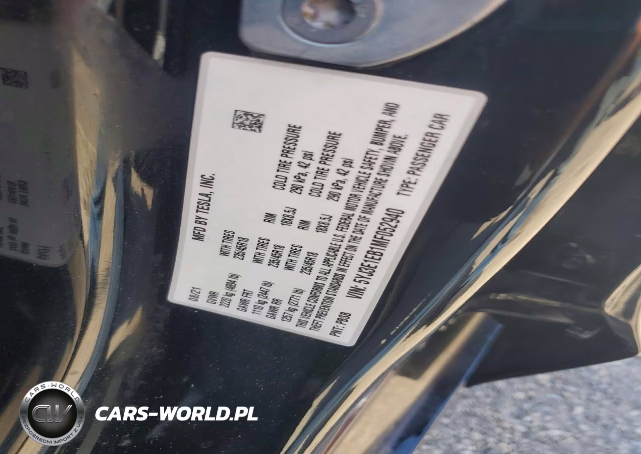 2021 Tesla Model 3 VIN:5YJ3E1EB1MF052940 - 12