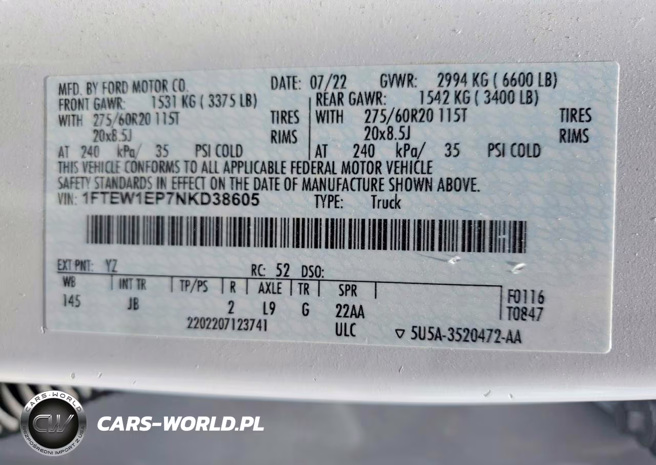 2022 Ford F150 Supercrew VIN:1FTEW1EP7NKD38605 - 12