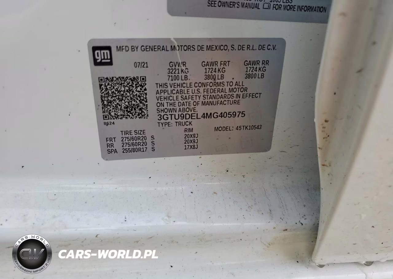 2021 GMC Sierra K1500 Slt VIN:3GTU9DEL4MG405975 - 12