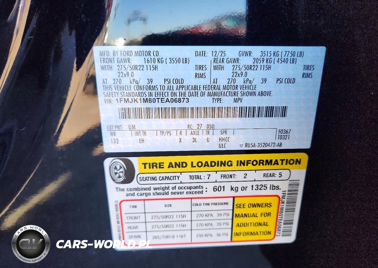 2026 Ford Expedition Max Platinum VIN:1FMJK1M80TEA06873 - 13