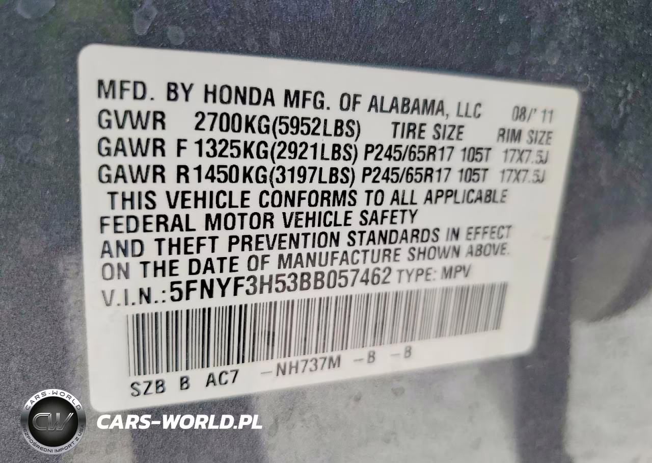 2011 Honda Pilot Exl VIN:5FNYF3H53BB057462 - 13