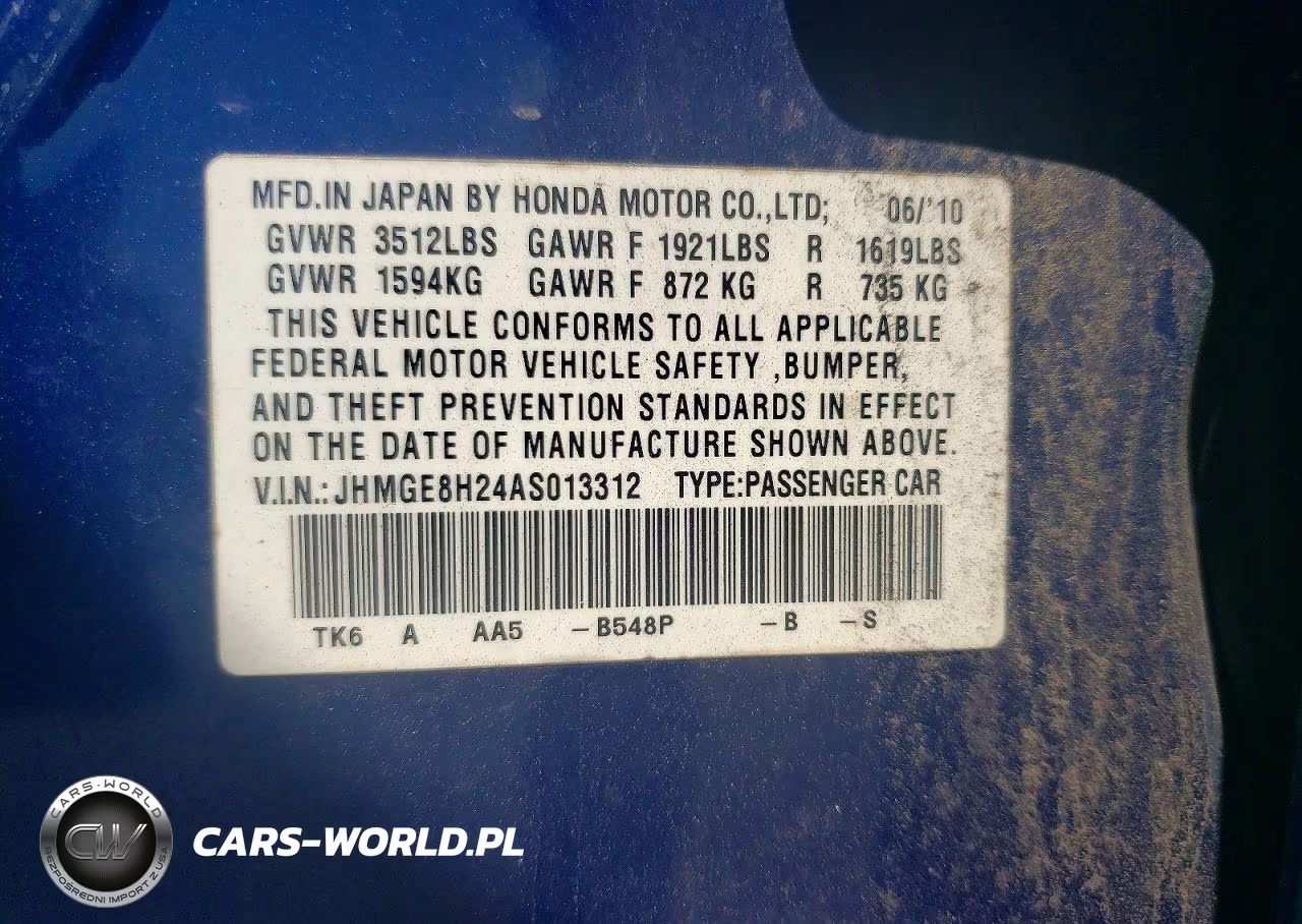 2010 Honda Fit VIN:JHMGE8H24AS013312 - 12