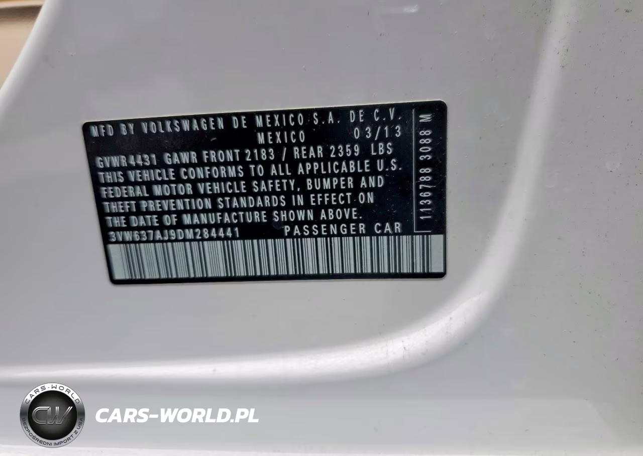 2013 Volkswagen Jetta Hybrid VIN:3VW637AJ9DM284441 - 12