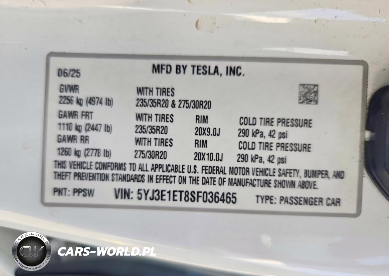 2025 Tesla Model 3 VIN:5YJ3E1ET8SF036465 - 12