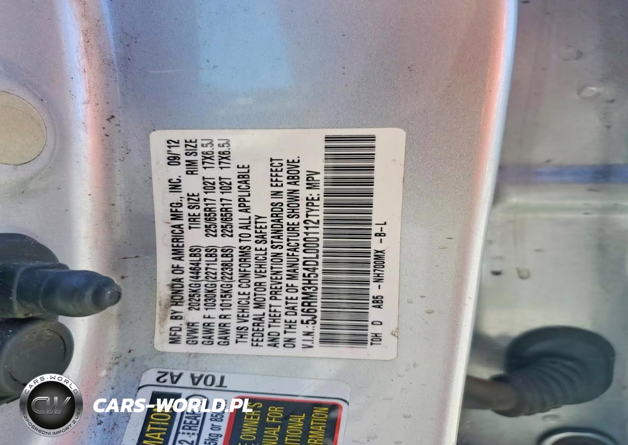 2013 Honda Cr-V Ex VIN:5J6RM3H54DL000112 - 12