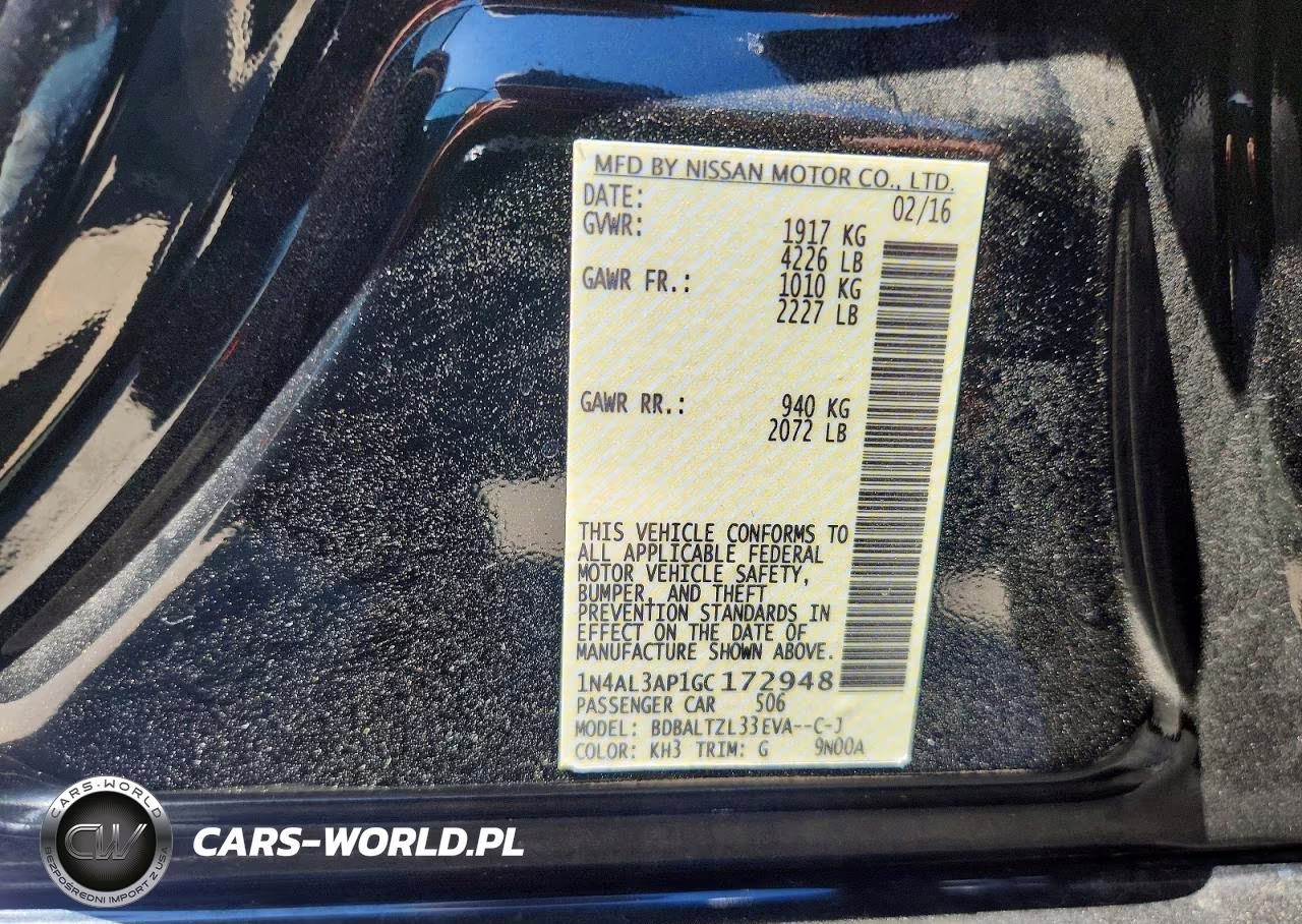 2016 Nissan Altima 2.5 Sl VIN:1N4AL3AP1GC172948 - 12