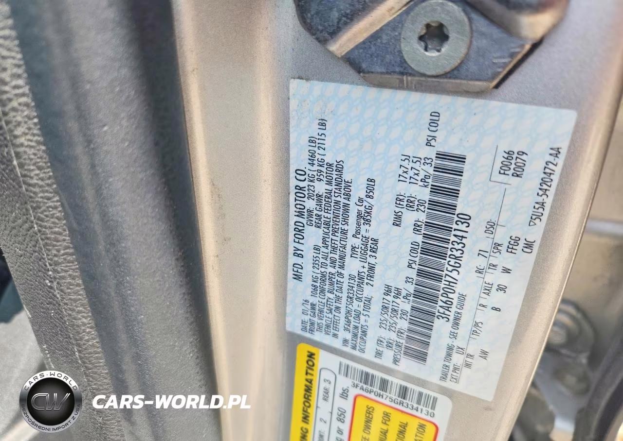 2016 Ford Fusion Se VIN:3FA6P0H75GR334130 - 12