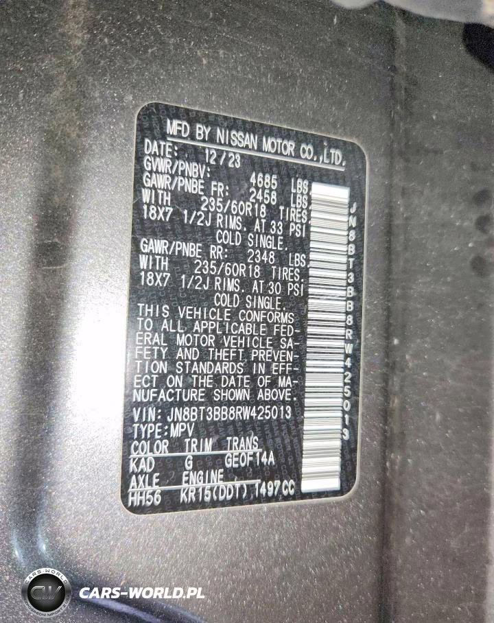 2024 Nissan Rogue Sv VIN:JN8BT3BB8RW425013 - 13