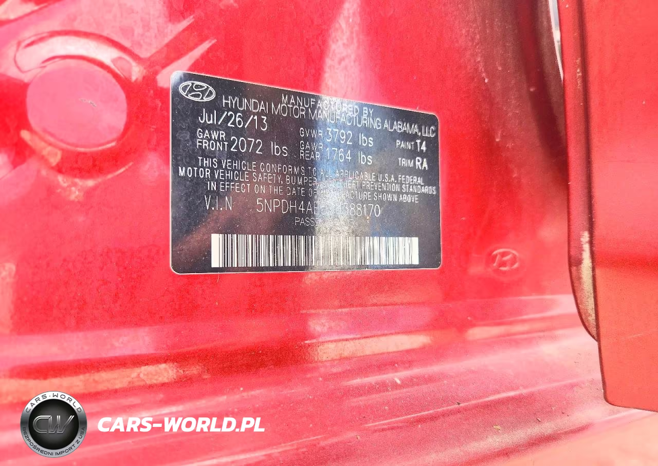 2013 Hyundai Elantra Gls VIN:5NPDH4AE5DH388170 - 12