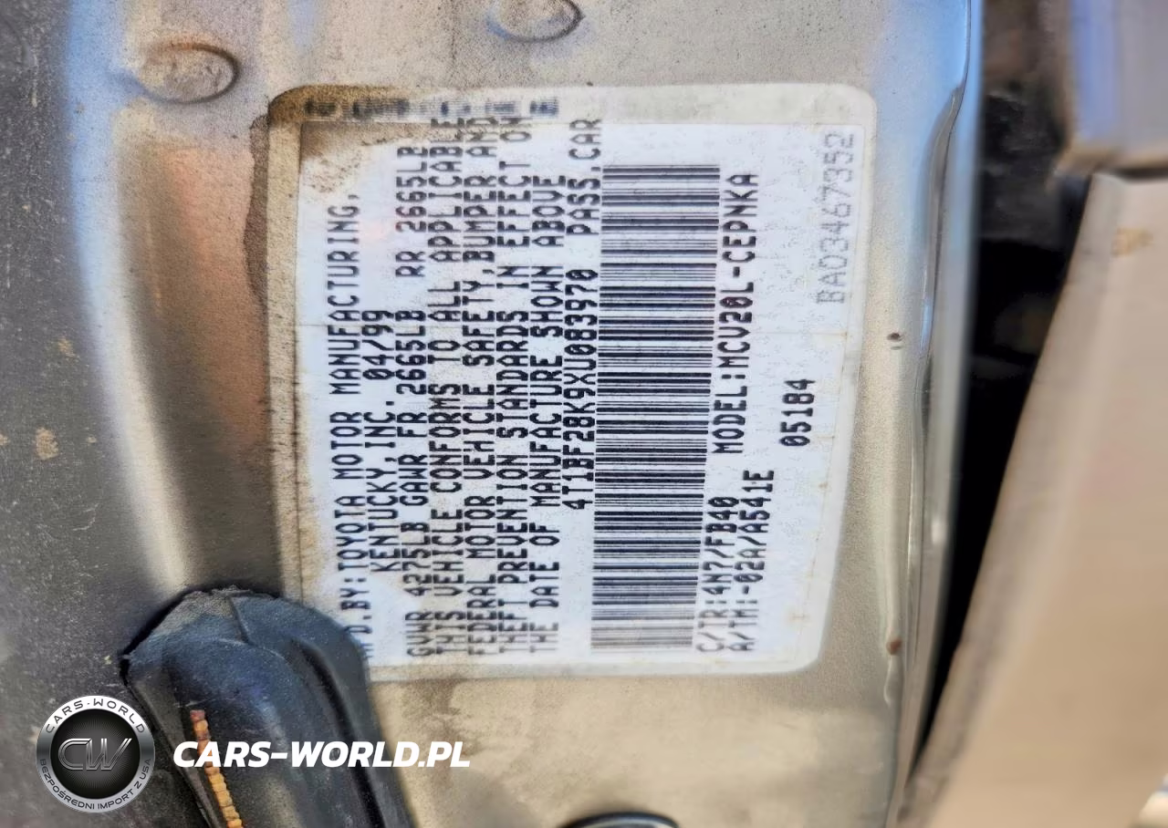 2001 Toyota Camry VIN:4T1BG22K61U833919 - 12