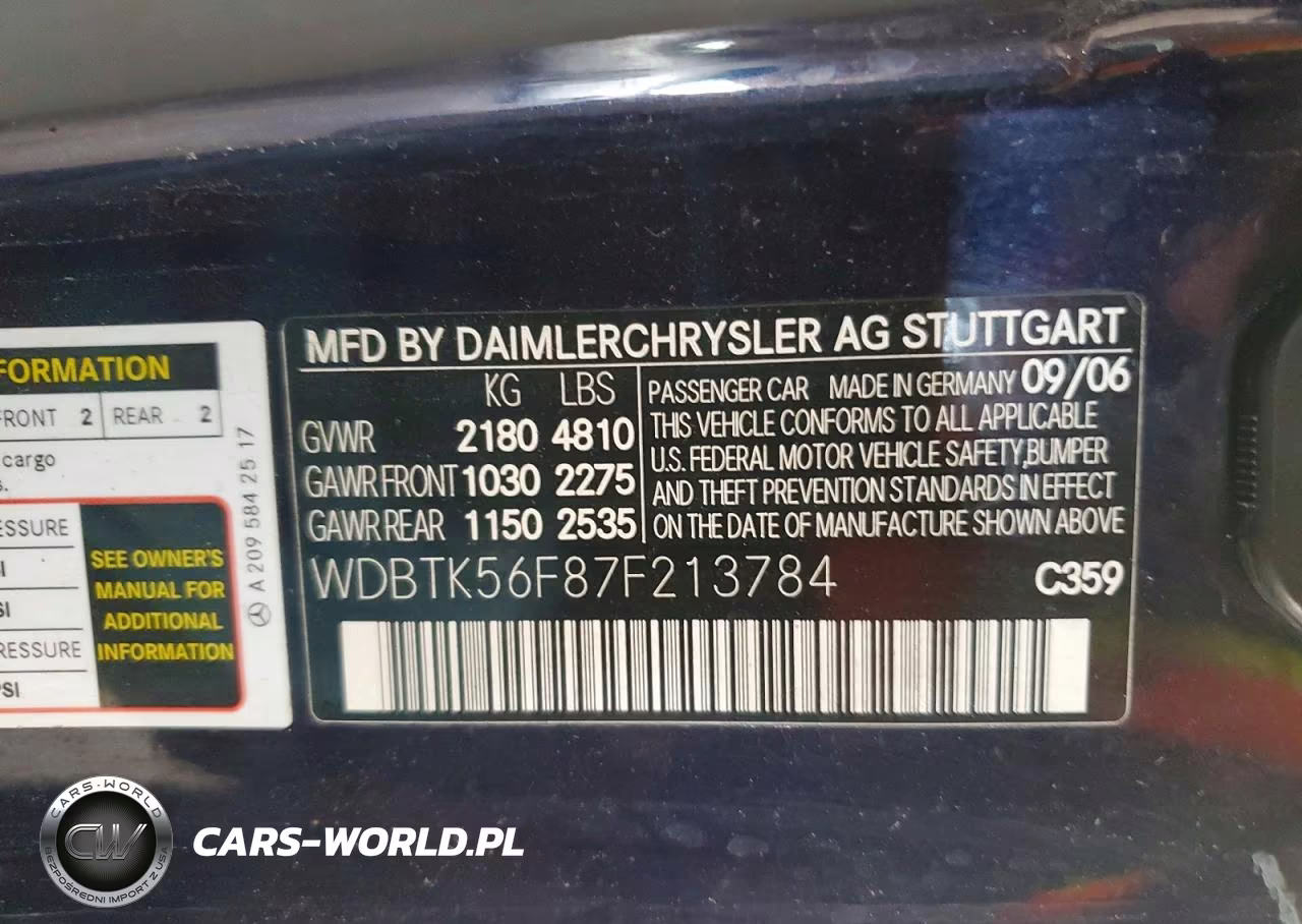 2007 Mercedes-Benz Clk 350 VIN:WDBTK56F87F213784 - 12